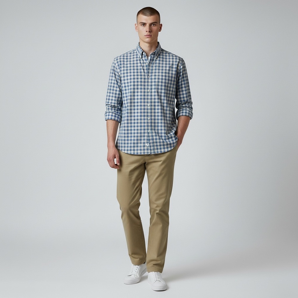 J. Crew Men's Gingham Plaid Button Down Shirt NWOT XL